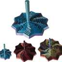 2 PCS 3D Printed Expanded Sensory Fidget Star,Stress-Relief Spinning Tower Toy with Handles,Sensory Toys for Adults & Teens