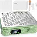 Nail Dust Collector | 1000PA Dust Collector Nail Tech | 10 Speed Levels | Low Noise & Strong Suction | Reusable Filter, 10 Pads + Nail Dust Brush | for Acrylic Nails, Salon & Home -Grass Green Diamond