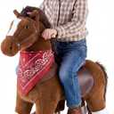 VEVOR Ride On Horse, Riding Pony Toys for Kids, No Battery Required, Smooth Wheels with Anti-Roll Stop Ring, Upgraded Raised Seat, Handles, Sturdy Pedals, 176 lbs Max Load Capacity for Ages 6+