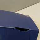 iDesign Small Plastic Bathroom Trash Can, Slim Rectangle Garbage Bin for Bedroom, Office, Dorm, Navy Blue