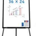 Easel Whiteboard - Magnetic Portable Dry Erase Easel Board 36 x 24 Tripod Whiteboard Height Adjustable Flipchart Easel Stand White Board for Office or Teaching at Home & Classroom (Black)