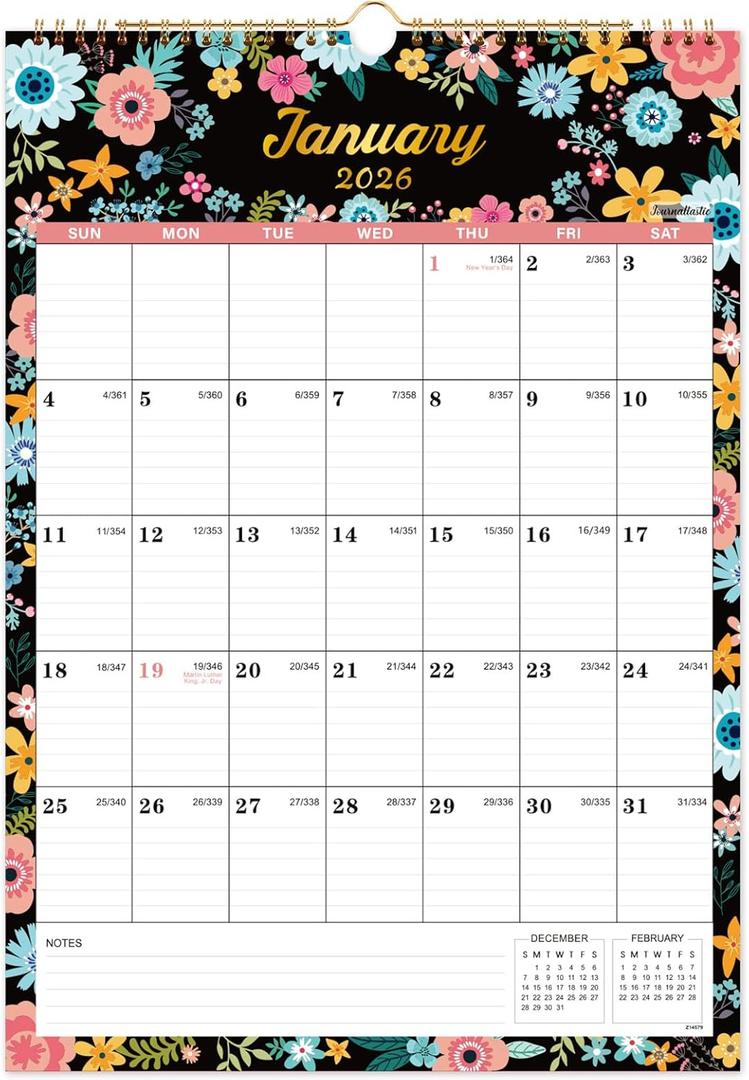 2026 Wall Calendar - Calendar 2026, 12 Monthly Wall Calendar with Thick Paper, Jan. 2026 - Dec. 2026, 12" x 17", Twin-Wire Binding, Perfect for Planning