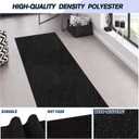 Custom Size Backed Non-Slip Area Rugs Runner, Easy Clean, Waterproof Runner Rugs for Hallway Entryway, Kitchen, Laundry, 2FT x 6FT, Black
