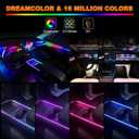 Jushope Interior Car LED Strip Lights, Acrylic LED Lights for Car with Dynamic Dreamcolor Chasing, Ambient Lighting Kits Music Sync Wireless APP and RF Remote Control (8 in 1)