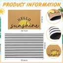 Tinideya 2 Pcs Summer Sunshine Door Mat Yellow Welcome Non Slip Coir Mats Stripe Floor Layering Doormats Seasonal for Front Porch Entryway Decor(Sunshine)