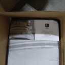 Lush Decor Farmhouse Stripe Reversible Cotton Comforter Set, 3 Piece Set, Full/ Queen, Blue - Cozy F𝐚rmhouse Bedding Set - Rustic Decor - Striped Comforter - Modern Farmho𝐮se Bedroom Decor