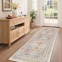 zesthome Runner Rug 2x5 - Stain Resistant Machine Washable Rug, Non Slip Vintage Hallway Runner Rugs, Low Pile Lightweight Runners for Kitchen, Entryway and Corridor (Orange)