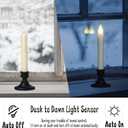 yunsheng 8.6Inches LED Window Candles Dusk to Dawn Light Sensor Timer, 6PCS Battery Operated Flameless Taper Candles with Drip Texture, Suction Cups and Removable Black Base, Christmas Home Decor