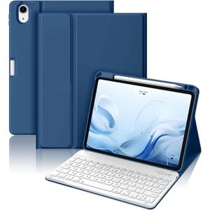 Wenlaty Keyboard Case for iPad Air 11-inch Case with Keyboard (M3/M2, 2025/2024) & Air 5th/4th Gen 10.9'' - Detachable Wireless, Thin & Light Cover with Pencil Holder for iPad Air 11-inch, Abyss Blue