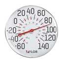 Taylor Metal Wall Indoor Outdoor Thermometer, Wireless Thermometer with Easy to Read Large Numbers for Patio, Pool, and Indoor Areas, 12inch, White