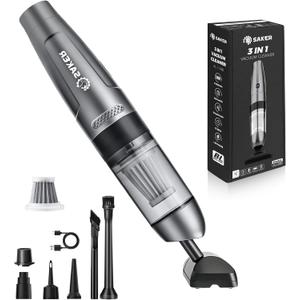 Saker Mini Handheld Vacuum Cleaner Portable for Cars | Cordless Small Car Vacuum, Brushless Motor and Steel Filter, for Gifts, Bedrooms, Offices Cleaning HL109B
