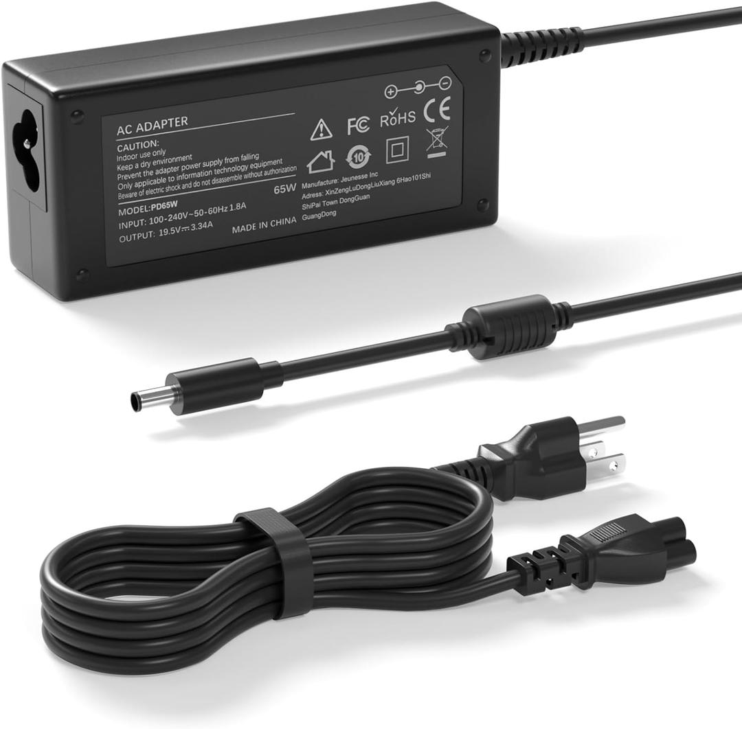 Gasmocs 65W Charger Compatible with Inspiron 15 3520 3511 3530 3535 3501 3525 3000 3510 3540 3195 3520 5400 7590 3511 Laptop Power Supply Cord(Only for 4.5mmx3.0mm