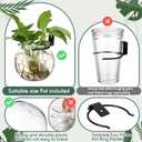 Baderke 6 Sets of Plastic Wall Planters for Indoor Plants Plant Propagation Station Hanging Planter Propagation Vases with Flower Pot Holder Ring for Artificial Wall Plants Indoor Outdoor Decor
