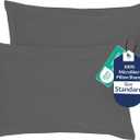 Royale Linens Pillow Shams 2 Pack Standard Size 20x26 Inch- Brushed 1800 Microfiber - Bed Pillow Shams, Wrinkle Resistant Super Soft and Cozy- Back Overlap Closure - Oxford Pillowcase (Standard, Grey)