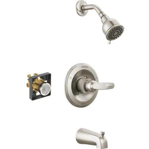 Delta Faucet Foundations Chrome Shower Faucet Set with 2-Spray Chrome Shower Head, Tub and Shower Trim Kit, Shower Faucet Sets Complete, Chrome BT1341 (Valve Not Included)