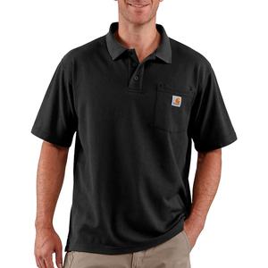 Carhartt Mens Loose Fit Midweight Short-Sleeve Pocket Polo (3X-Large, Black)