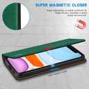 ZZXX for iPhone 11 Wallet Case with [RFID Blocking] Card Slot Stand Strong Magnetic Leather Flip Fold Protective Phone Case for iPhone 11 Case Wallet(Green-6.1 inch)