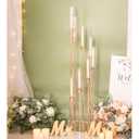 Tall Floor Candle Holder Set, 8-arm Metal Floor Candelabra Candle Holders, Large Gold Wedding Centerpiece, 45.3'' H Candlestick Stand with Acrylic Shade for LED Candles for Party Wedding Home Decor