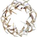 PRETYZOOM Christmas Antler Wreath Decorative Resin Xmas Garland Winter Home Decor Rustic Deer Horn Design for Front Door Indoor Outdoor Holiday Party