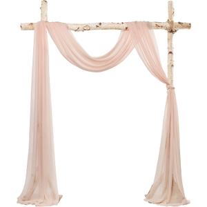 20Ft Wedding Arch Draping Fabric Panels, Blush Pink Chiffon Table Runner Decoration, Fabric Drapes Arbor Drapery Wedding Ceremony Reception Swag Decorations for Wedding Party Decoration