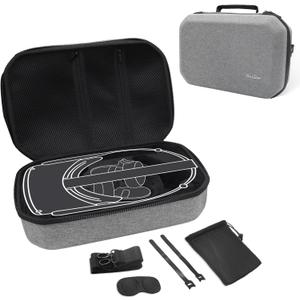 ProCase Hard Travel Case Compatible for Meta Oculus Quest 2 VR Gaming Headset, Shockproof Carrying Bag with Shoulder Strap for Controllers Accessories Storage, Also Fits Elite Strap -Grey