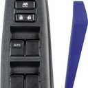 Front Left Driver Side Master Power Window Control Switch with Bezel Fit for 2012-2015 Toyota Tacoma Double Cab, Replace OEM 8482012540, Black