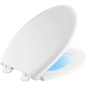 Delta Faucet Sanborne Elongated Nightlight Toilet Seat - 813902-N-WH - Comfortable, Soft-Close Toilet Seat with Convenient Quick-Release Technology - White