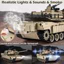 Supdex 1/18 M1A2 Abrams RC Tank, 2.4G Remote Control Tank That Shoot BBS with Smoke, Sound and Lights, 165ft Remote Control Army Model Toy, Military All-Terrain Vehicle for Kids & Adults