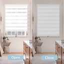 Cordless Zebra Blinds for Windows (22" W X 72" H, White) Free-Stop Zebra Roller Shades Dual Layer Light Filtering Privacy for Day and Night, Light Control for Home, Bedroom, Office