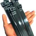 250lb Black Zip Ties Heavy Duty 12 Inch Outdoor, Extra Large Cable Tie Wraps Long Plastic Wire Ties Wide Big Strong Thick Zipties 50 Pack