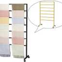Gold Freestanding Metal Scarf Display Stand, Double-Sided Scarf Floor Standing Display Rack, Belt Shawl Hijab Organizer for Boutique Display, Commercial Home