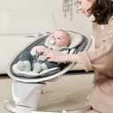 Baby Swings for Infants, Electric Infant Swing with 5 Speeds 10 Lullabies, Portable Baby Swing for Newborns Boys Girls (Gray)