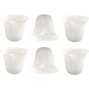 Giluta 6 Pack Bell Shaped Glass Shade Alabaster Light Fixture Shades Replacement for Ceiling Fan Light Wall Light, Lipless with 1-5/8 inch Fitter Opening