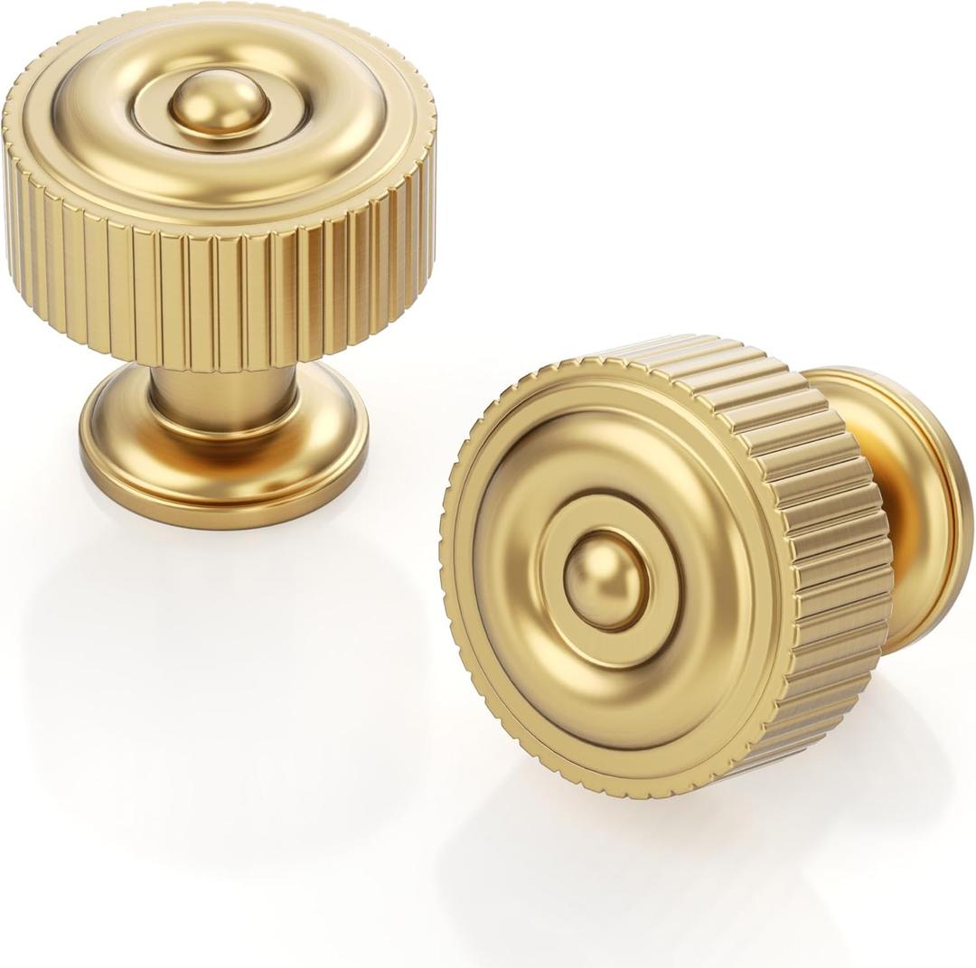 Asidrama 10 Pack Champagne Bronze Cabinet Knobs Kitchen Drawer Champagne Cabinet Pulls Zinc Hardware for Bathroom Dresser