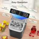 DUMOS Countertop Ice Maker with Handle, 26lbs/24H Portable Ice Machine, 9 Bullet Cubes Ready in 6 Mins, Self-Cleaning, Quiet Compact for Home, Kitchen, RV, Camping, Bright Black