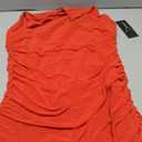 Vidifid Women's Bodycon Boat Neck Mini Dresses Sexy Sleeveless Ruched Ruffle Hem Club Party Little Short Dress Red Large
