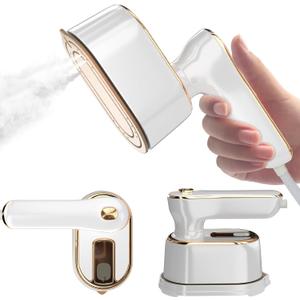 Travel Steamer Iron for Clothes Mini - Portable Ironing Machine Travel Small Size Portable Steamer Travel College Dorm Home Essentials Steamer for Clothes(White)