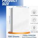 Veritas White Cardstock 8.5 x 11, 110LB/199GSM Heavyweight Card Stock, 100 Sheets, Thick Cardstock Printer Paper for Copy, Printing, Art Projects, Invitations, Made In USA