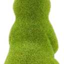 Easter Rabbit Decoration Horticulture Green Flocking Moss Sculpture Decoration Desktop Living Room Garden Easter Gift (Small 2PCS Standing+Sitting)