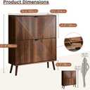 Shoe Cabinet Storage, Farmhouse Freestanding Organizer with 2 Flip Drawers