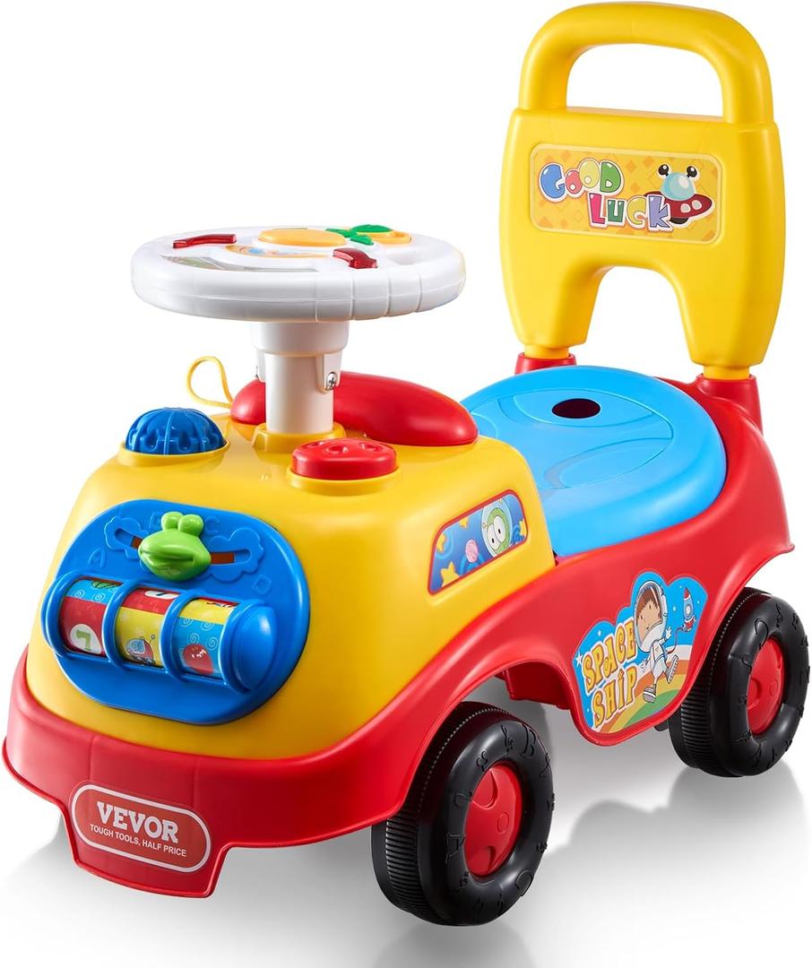 VEVOR Ride On Push Car for Toddlers, Ages 19+ Months, Ride Racer, Sit to Stand Toddler Ride On Toy, Kids Ride On Car with Music Steering, Horn & Under Seat Storage, Ride On Toy for Boys Girls,, X-Large