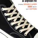Handshop 2 Pairs Flat Athletic Shoelaces 5/16" in 40"-63" Wide Sneaker Replacement Shoe Laces