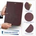 Samsill Classic Collection Business Portfolio - Executive Padfolio for Resume & Document Organizer - 8.5 by 11-Inch Legal Pad, Faux Leather with Brass Corners (Burgundy)