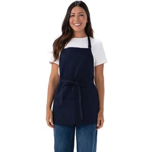 Chef Works Unisex Three Pocket Apron, Navy Blue