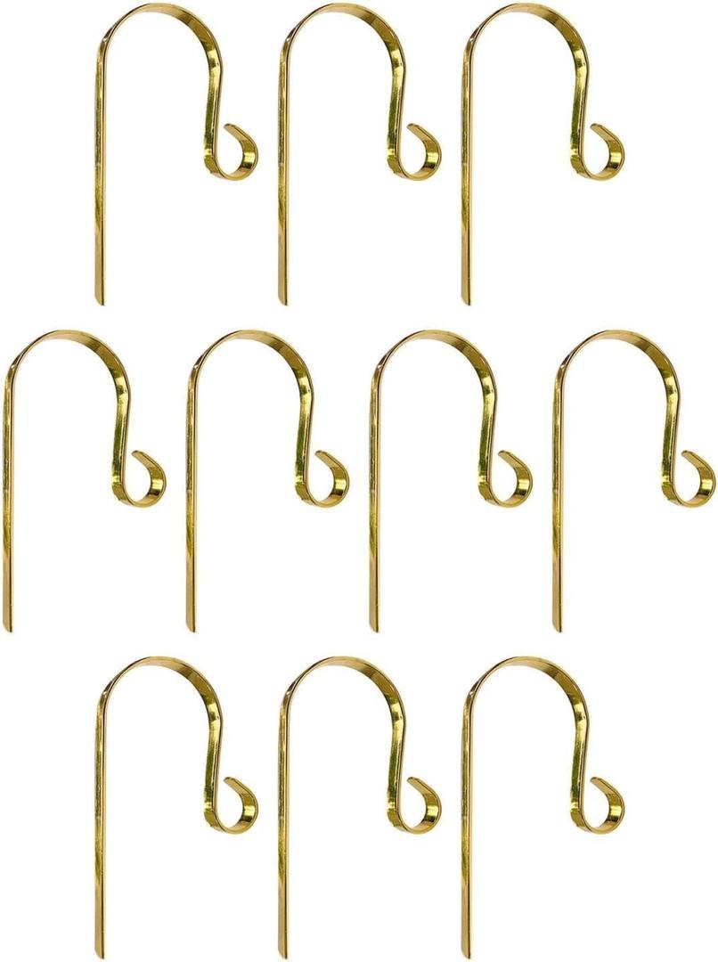 6pcs Christmas Stocking Holders Metal Hanger Hooks Decorative Mantel Hooks for Christmas Holiday Party Decoration - Gold