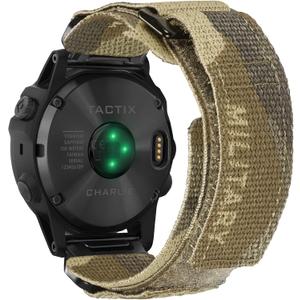Compatible With Garmin, Watch Band, Camouflage Super Rugged Nylon Sports Strap With Woven Loop Design, For fnix/Forerunner/Vivoactive/Approach/MARQ/quatix/D2 Series Tough Replacement Band For Men