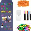 Magnetic Chalkboard for Wall, 47.2" x 18" Magnetic Arch Wall Decal Self Adhesive Blackboard Wallpaper Peel and Stick Chalk Board Wall Decal Roll for Home Playroom Classroom (Dusty Blue)