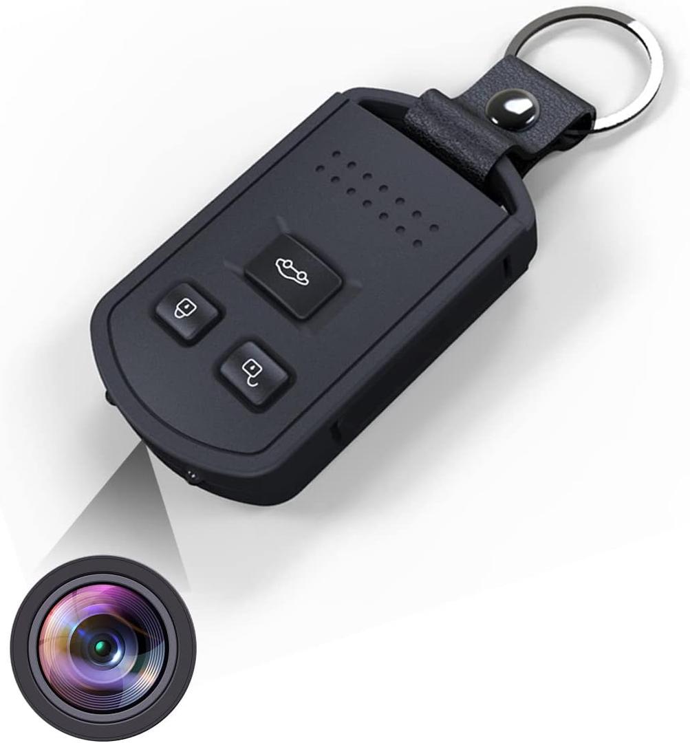 1080p Car Key Mini Security Hidden Spy Camera for Video and Photos,Motion Detection Night Vision Keychain Spy Camera Sport Mini Camcorder-No Audio