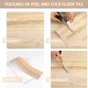 Peel and Stick Floor Tile, 10-Pack 15 Sq.Ft, Peel and Stick Flooring Waterproof and Easy to Clean, Natural Wood Grain Look Vinyl Flooring, Self Adhesive and Removable for Bathroom Kitchen
