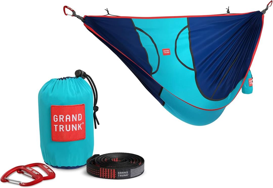 Grand Trunk ROVR Hanging Hammock Chair  Superlight & Packable with 10 Suspension Straps, Durable Parachute Nylon for Camping, Backyard, & Travel  Navy/Ocean Blue